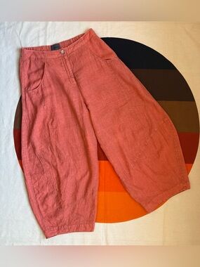 OSKA Cropped Linen Barrel Pants, size 3